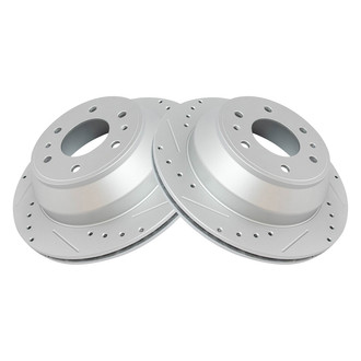 TRQ® - Performance Cross Drilled and Slotted Rear Disc Brake Rotors