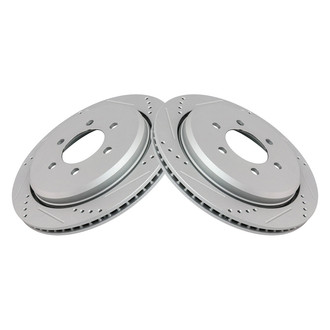 TRQ® - Performance Cross Drilled and Slotted Rear Disc Brake Rotors