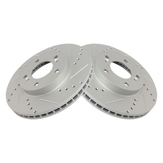 TRQ® - Performance Cross Drilled and Slotted Front Disc Brake Rotors