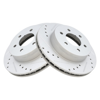 TRQ® - Performance Cross Drilled and Slotted Front Disc Brake Rotors