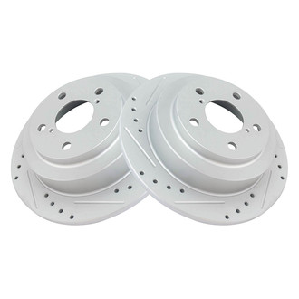 TRQ® - Performance Cross Drilled and Slotted Rear Disc Brake Rotors