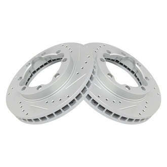 TRQ® - Performance Cross Drilled and Slotted Front Disc Brake Rotors