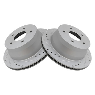 TRQ® - Performance Cross Drilled and Slotted Rear Disc Brake Rotors