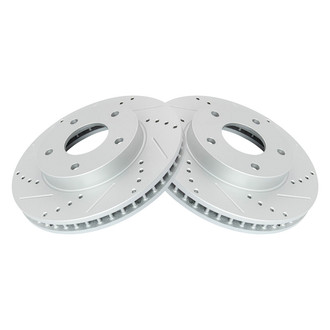 TRQ® - Performance Cross Drilled and Slotted Front Disc Brake Rotors