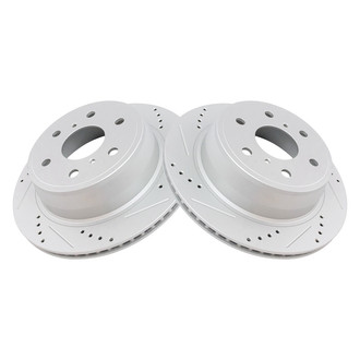 TRQ® - Performance Cross Drilled and Slotted Rear Disc Brake Rotors