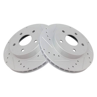 TRQ® - Performance Cross Drilled and Slotted Front Disc Brake Rotors