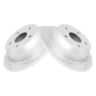 TRQ® - Performance Cross Drilled and Slotted Rear Disc Brake Rotors