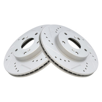 TRQ® - Performance Cross Drilled and Slotted Front Disc Brake Rotors