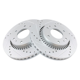 TRQ® - Performance Cross Drilled and Slotted Front Disc Brake Rotors