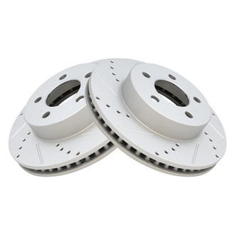 TRQ® - Performance Cross Drilled and Slotted Front Disc Brake Rotors