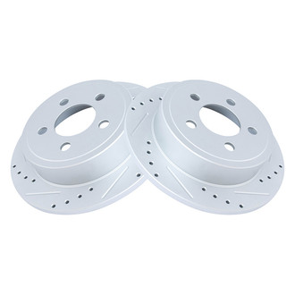 TRQ® - Performance Cross Drilled and Slotted Rear Disc Brake Rotors