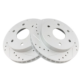 TRQ® - Performance Cross Drilled and Slotted Front Disc Brake Rotors