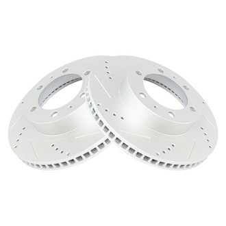 TRQ® - Performance Cross Drilled and Slotted Front Disc Brake Rotors