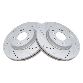 TRQ® - Performance Cross Drilled and Slotted Front Disc Brake Rotors