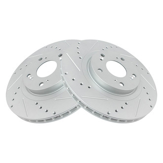 TRQ® - Performance Cross Drilled and Slotted Front Disc Brake Rotors