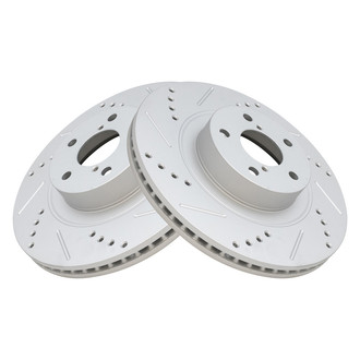 TRQ® - Performance Cross Drilled and Slotted Front Disc Brake Rotors