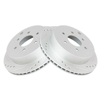 TRQ® - Performance Cross Drilled and Slotted Rear Disc Brake Rotors