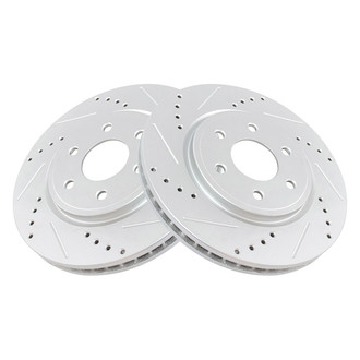 TRQ® - Performance Cross Drilled and Slotted Front Disc Brake Rotors