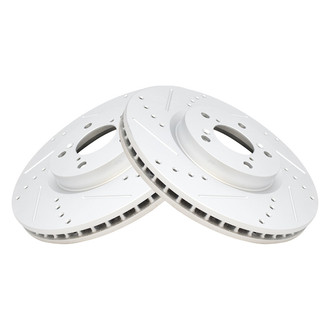 TRQ® - Performance Cross Drilled and Slotted Front Disc Brake Rotors