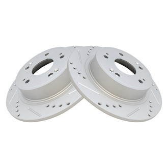 TRQ® - Performance Cross Drilled and Slotted Rear Disc Brake Rotors