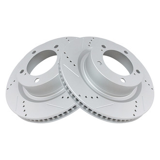 TRQ® - Performance Cross Drilled and Slotted Front Disc Brake Rotors