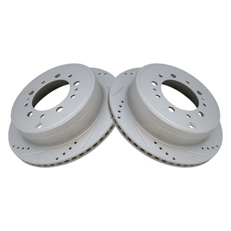 TRQ® - Performance Cross Drilled and Slotted Rear Disc Brake Rotors