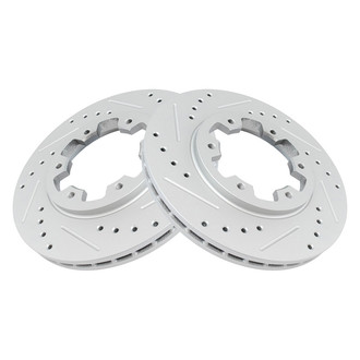 TRQ® - Performance Cross Drilled and Slotted Front Disc Brake Rotors