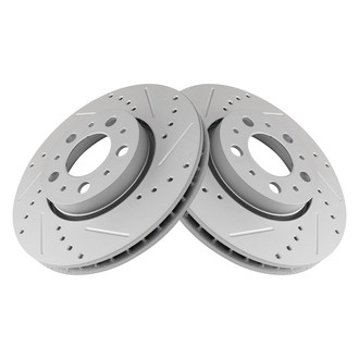TRQ® - Performance Cross Drilled and Slotted Front Disc Brake Rotors