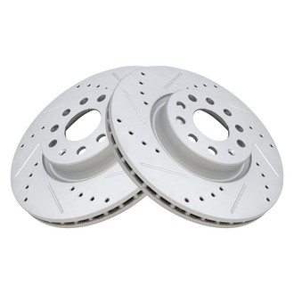 TRQ® - Performance Cross Drilled and Slotted Front Disc Brake Rotors