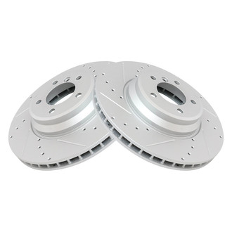 TRQ® - Performance Cross Drilled and Slotted Front Disc Brake Rotors