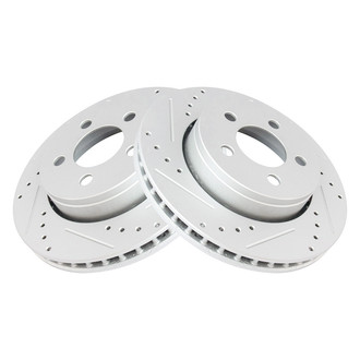 TRQ® - Performance Cross Drilled and Slotted Front Disc Brake Rotors