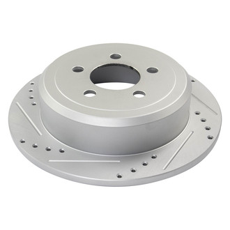 TRQ® - Performance Cross Drilled and Slotted Rear Disc Brake Rotors