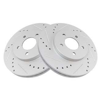 TRQ® - Performance Cross Drilled and Slotted Front Disc Brake Rotors