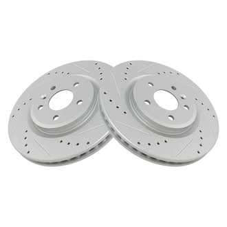 TRQ® - Performance Cross Drilled and Slotted Front Disc Brake Rotors