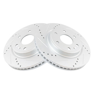 TRQ® - Performance Cross Drilled and Slotted Front Disc Brake Rotors