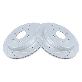 TRQ® - Performance Cross Drilled and Slotted Rear Disc Brake Rotors