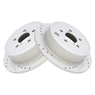 TRQ® - Performance Cross Drilled and Slotted Rear Disc Brake Rotors