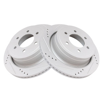 TRQ® - Performance Cross Drilled and Slotted Rear Disc Brake Rotors
