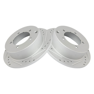 TRQ® - Performance Cross Drilled and Slotted Rear Disc Brake Rotors