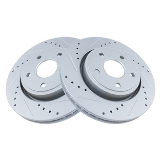 TRQ® - Performance Cross Drilled and Slotted Front Disc Brake Rotors