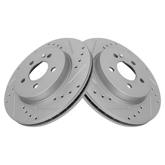 TRQ® - Performance Cross Drilled and Slotted Front Disc Brake Rotors