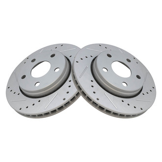 TRQ® - Performance Cross Drilled and Slotted Front Disc Brake Rotors