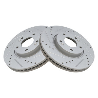 TRQ® - Performance Cross Drilled and Slotted Front Disc Brake Rotors