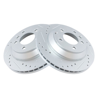 TRQ® - Performance Cross Drilled and Slotted Rear Disc Brake Rotors