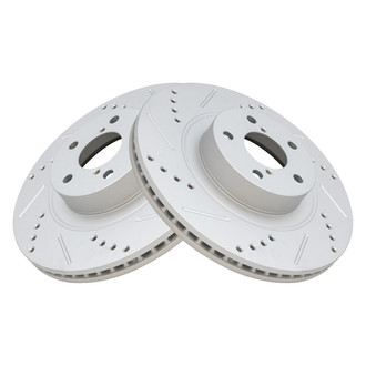 TRQ® - Performance Cross Drilled and Slotted Front Disc Brake Rotors