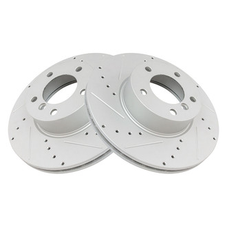 TRQ® - Performance Cross Drilled and Slotted Front Disc Brake Rotors