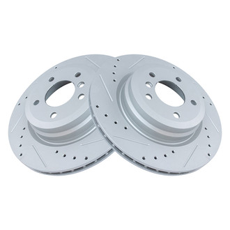 TRQ® - Performance Cross Drilled and Slotted Rear Disc Brake Rotors
