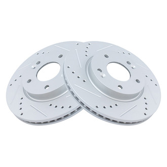 TRQ® - Performance Cross Drilled and Slotted Front Disc Brake Rotors