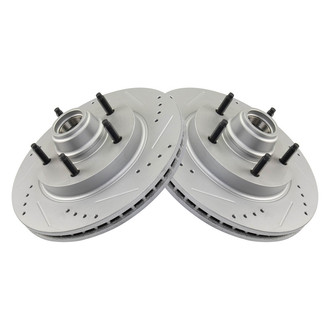 TRQ® - Performance Cross Drilled and Slotted Front Disc Brake Rotors