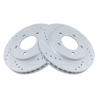 TRQ® - Performance Cross Drilled and Slotted Front Disc Brake Rotors